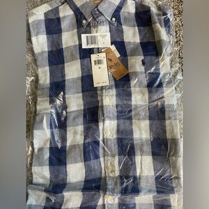 Polo checkered long sleeve button down